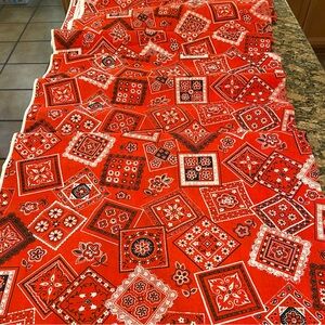 Fabric / Material - Vintage - Red Bandana Patchwork - B&W - Un-laundered - VGVG